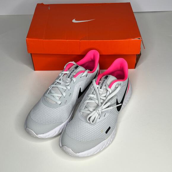 Nike Shoe Revolution 5 Gray Pink Athletic Tennis Sneaker New 5 - Picture 1 of 5